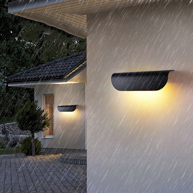 Aplique de pared LED de vidrio de aluminio rectangular impermeable moderno minimalista para patio exterior 