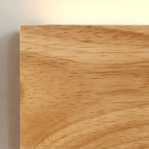 Applique murale LED rectangulaire en bois acrylique japonais traditionnel pour salon 