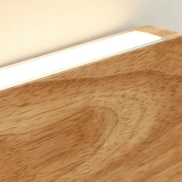 Applique murale LED rectangulaire en bois acrylique japonais traditionnel pour salon 