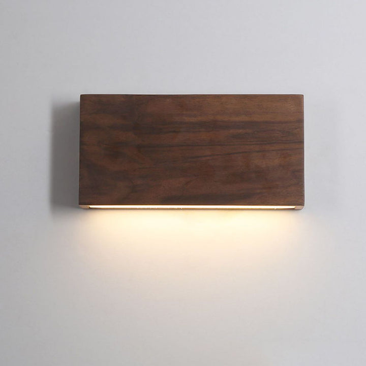 Applique murale LED rectangulaire en bois acrylique japonais traditionnel pour salon 