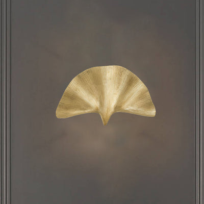 Contemporary Luxury Ginkgo Leaf All Copper 1-Light Wall Sconce Lamp For Living Room
