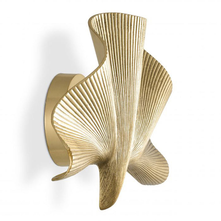 Lustre contemporain en feuille de ginkgo tout cuivre à 1 lumière pour lampe murale de salon 
