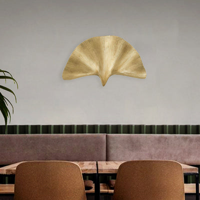 Contemporary Luxury Ginkgo Leaf All Copper 1-Light Wall Sconce Lamp For Living Room