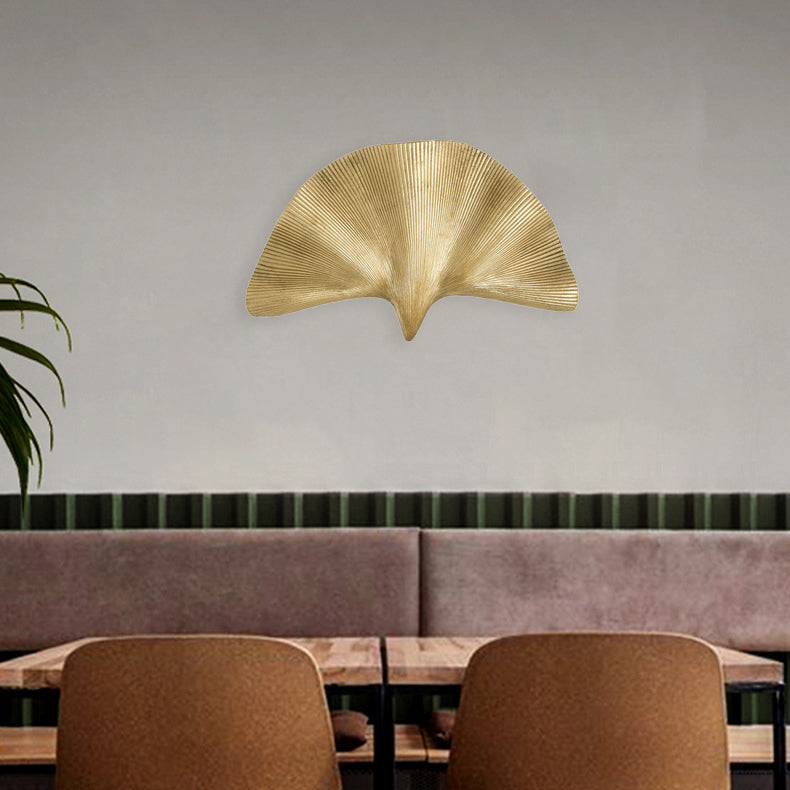 Contemporary Luxury Ginkgo Leaf All Copper 1-Light Wall Sconce Lamp For Living Room
