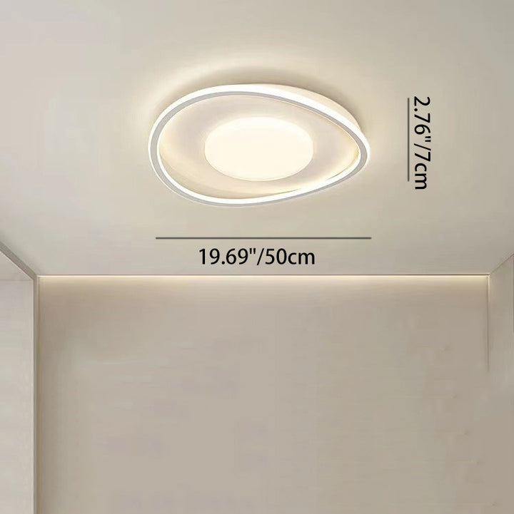 Modern Minimalist Round Glass Line Hardware Acrylic Silicone LED Flush Mount Ceiling Light For Living Room