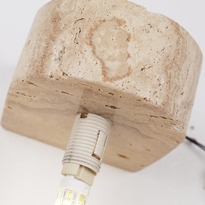 Traditional Japanese Round Globe Yellow Travertine Glass 1-Light Wall Sconce Lamp For Living Room
