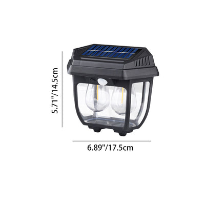 Applique Murale LED Moderne Minimaliste Solaire Étanche Rectangulaire en Verre et Fer pour Patio Extérieur 