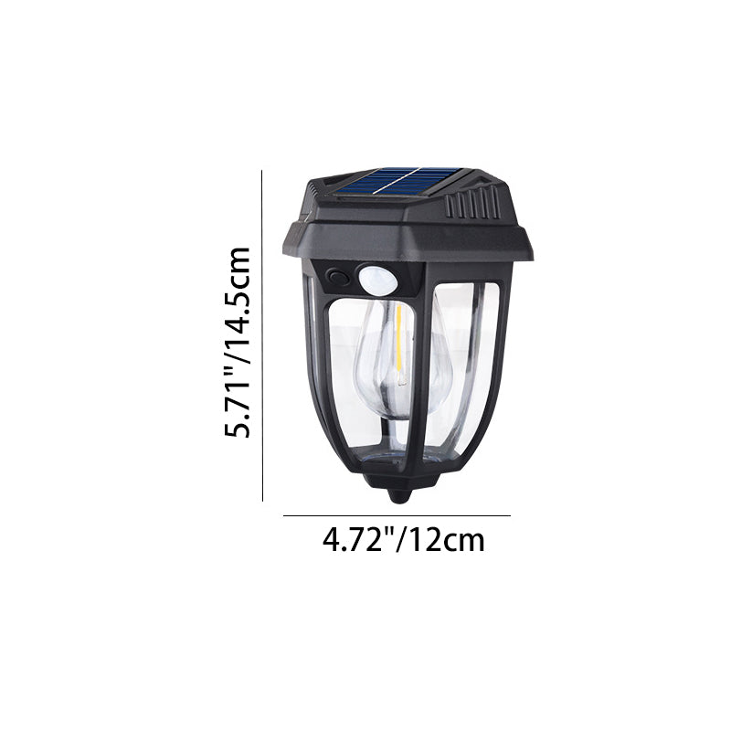 Applique Murale LED Moderne Minimaliste Solaire Étanche Rectangulaire en Verre et Fer pour Patio Extérieur 