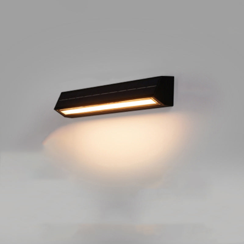 Moderne minimalistische rechteckige schräg gestellte Dreieck ABS Acryl LED Wandleuchte für Außenbereich Terrasse 