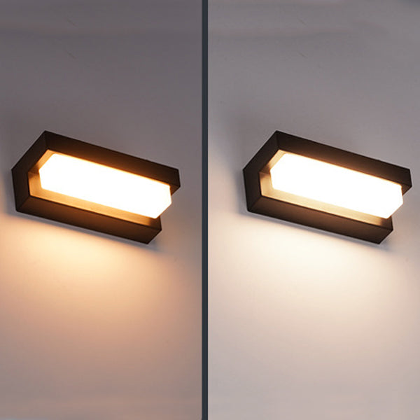 Moderne minimalistische solarbetriebene wasserdichte rechteckige ABS-Acryl-LED-Wandleuchte für den Außenbereich 