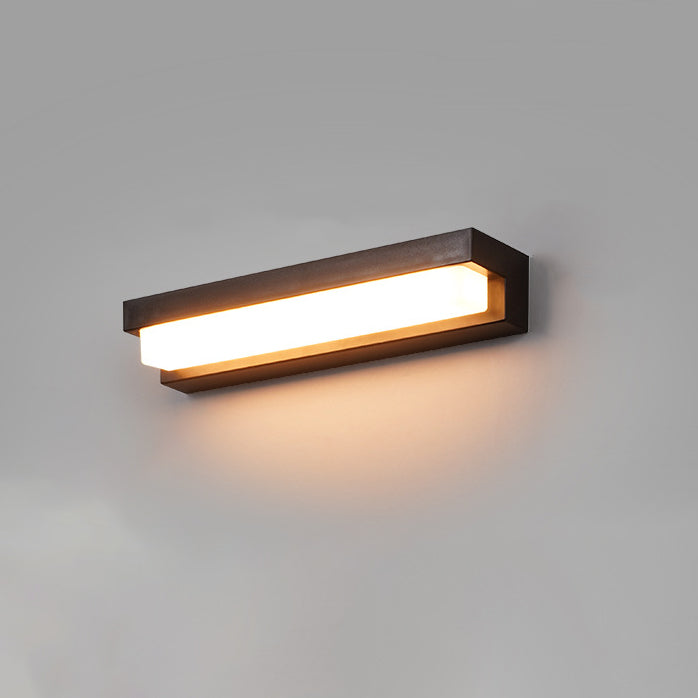 Applique murale LED rectangulaire en ABS acrylique solaire étanche minimaliste moderne pour patio extérieur 