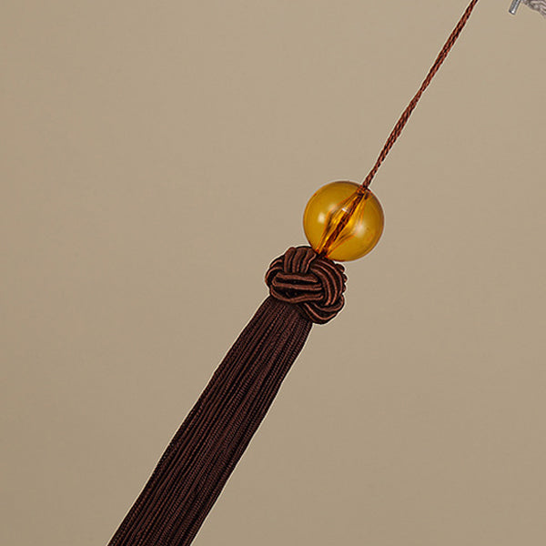 Traditional Chinese Long Oval Lantern Fabric Cover Hardware Frame 1-Light Pendant Light For Dining Room