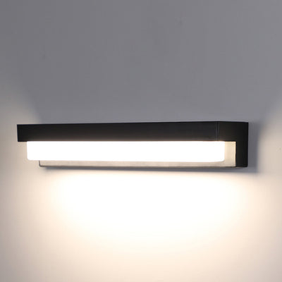 Applique Murale LED Rectangulaire ABS avec Capteur Solaire Étanche Minimaliste Moderne pour Patio Extérieur 