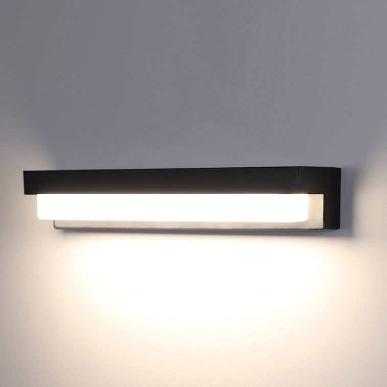 Applique Murale LED Rectangulaire ABS avec Capteur Solaire Étanche Minimaliste Moderne pour Patio Extérieur 
