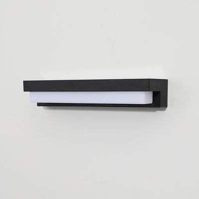 Applique Murale LED Rectangulaire ABS avec Capteur Solaire Étanche Minimaliste Moderne pour Patio Extérieur 