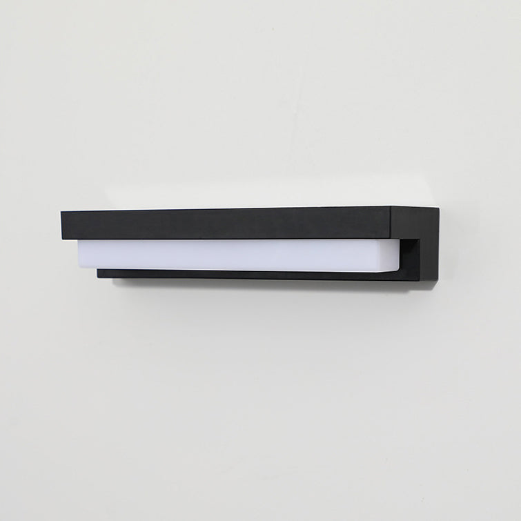 Applique Murale LED Rectangulaire ABS avec Capteur Solaire Étanche Minimaliste Moderne pour Patio Extérieur 