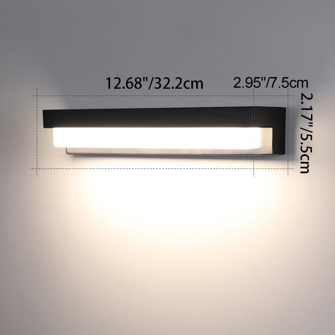 Applique Murale LED Rectangulaire ABS avec Capteur Solaire Étanche Minimaliste Moderne pour Patio Extérieur 
