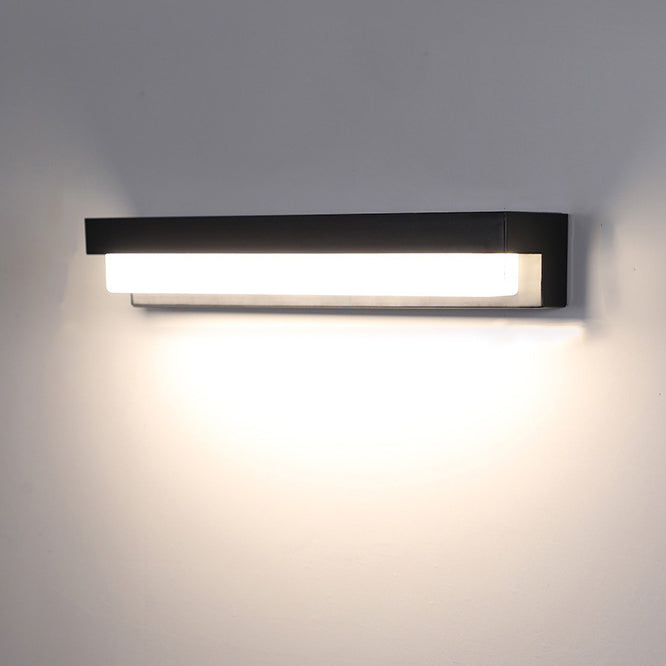 Applique Murale LED Rectangulaire ABS avec Capteur Solaire Étanche Minimaliste Moderne pour Patio Extérieur 