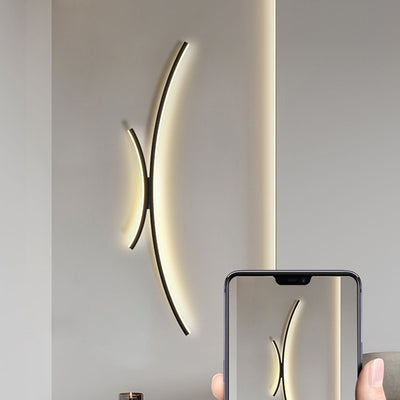 Moderne minimalistische Linie Aluminium Silikon LED Wandleuchte für das Schlafzimmer 