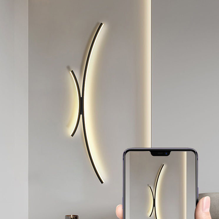 Moderne minimalistische Linie Aluminium Silikon LED Wandleuchte für das Schlafzimmer 