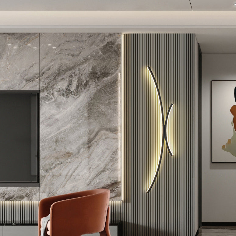 Moderne minimalistische Linie Aluminium Silikon LED Wandleuchte für das Schlafzimmer 