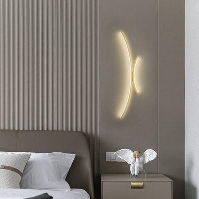 Moderne minimalistische Linie Aluminium Silikon LED Wandleuchte für das Schlafzimmer 