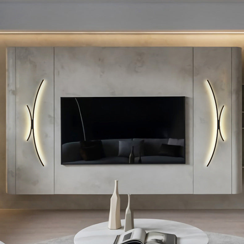 Moderne minimalistische Linie Aluminium Silikon LED Wandleuchte für das Schlafzimmer 