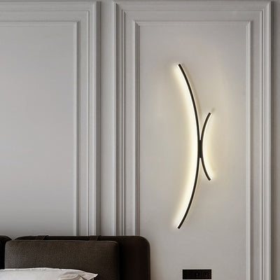 Moderne minimalistische Linie Aluminium Silikon LED Wandleuchte für das Schlafzimmer 