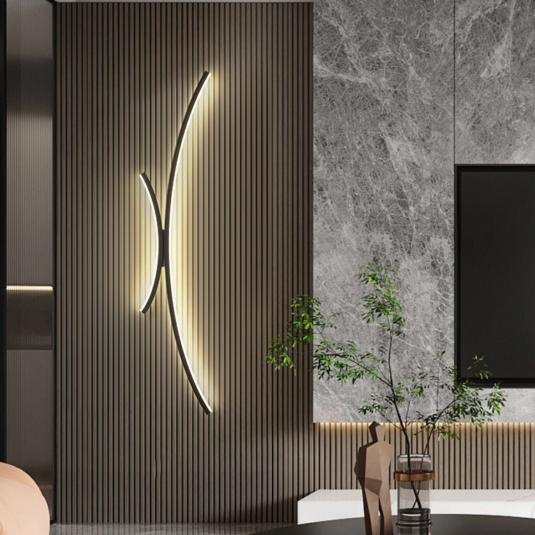 Moderne minimalistische Linie Aluminium Silikon LED Wandleuchte für das Schlafzimmer 