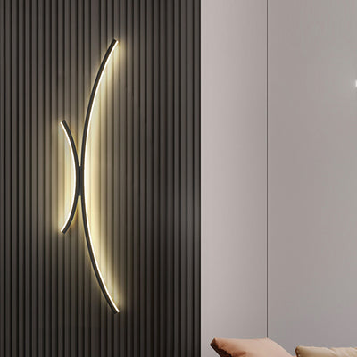 Moderne minimalistische Linie Aluminium Silikon LED Wandleuchte für das Schlafzimmer 