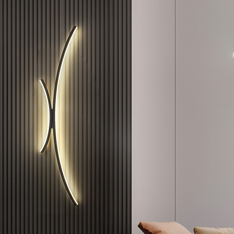 Moderne minimalistische Linie Aluminium Silikon LED Wandleuchte für das Schlafzimmer 