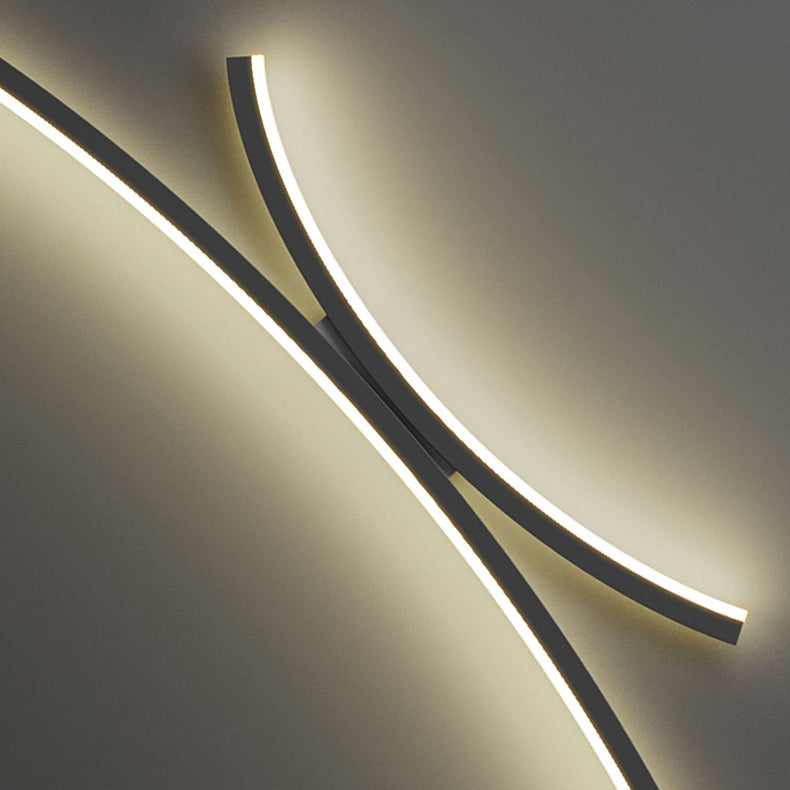 Moderne minimalistische Linie Aluminium Silikon LED Wandleuchte für das Schlafzimmer 