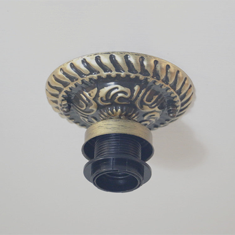 Plafonnier semi-encastré à 1 lumière en verre teinté fer dragonfly à cône rond traditionnel Tiffany pour salon 