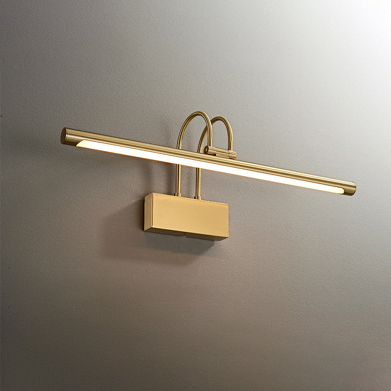 Moderne Luxus Gebogene Stange Zylinder Alle Messing LED Schminklicht Wandleuchte Lampe Für Badezimmer 