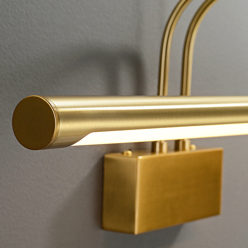 Moderne Luxus Gebogene Stange Zylinder Alle Messing LED Schminklicht Wandleuchte Lampe Für Badezimmer 