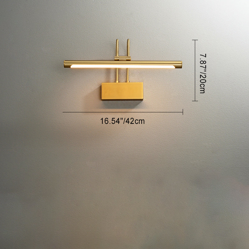 Moderne Luxus Gebogene Stange Zylinder Alle Messing LED Schminklicht Wandleuchte Lampe Für Badezimmer 
