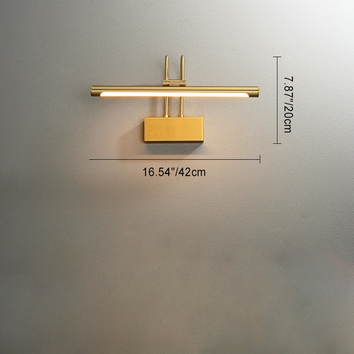 Moderne Luxus Gebogene Stange Zylinder Alle Messing LED Schminklicht Wandleuchte Lampe Für Badezimmer 
