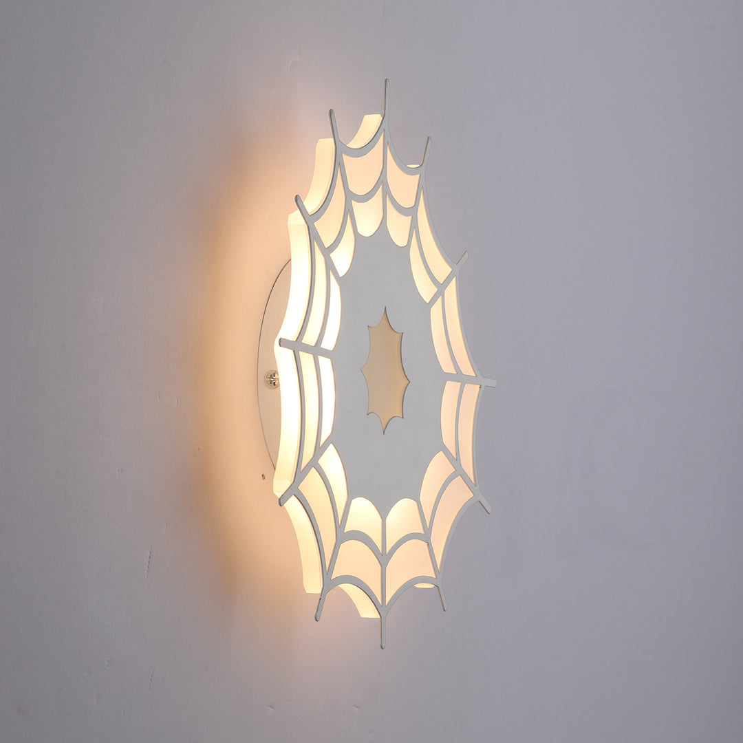 Contemporary Creative Spider Web Iron Acrylic LED Wall Sconce Lamp For Bedroom