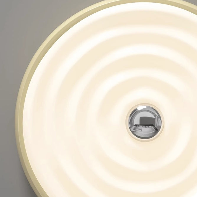 Modern Minimalist Round Water Ripple Iron Acrylic LED Flush Mount Ceiling Light For Bedroom