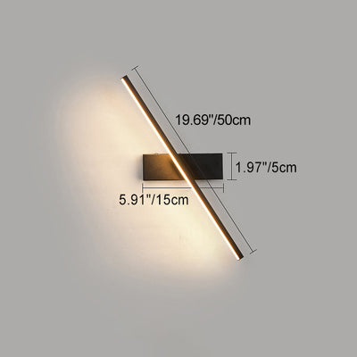 Moderne minimalistische lange Wandlampe aus Eisen und Aluminium mit LED für das Wohnzimmer 
