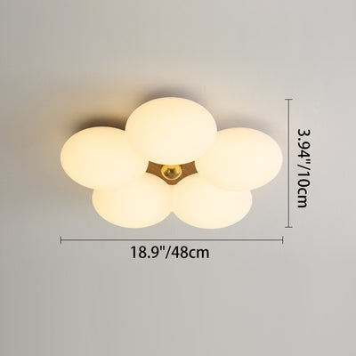 Modern Minimalist Round Floral Iron Plastic LED Flush Mount Ceiling Light For Living Room