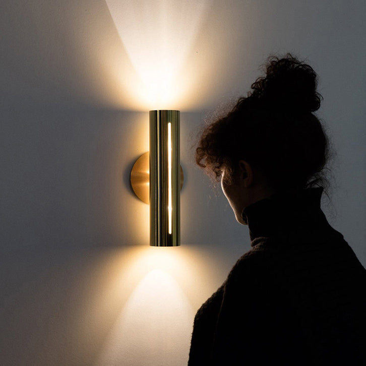 Modern Minimalist Cylinder Iron LED Wall Sconce Lamp For Living Room