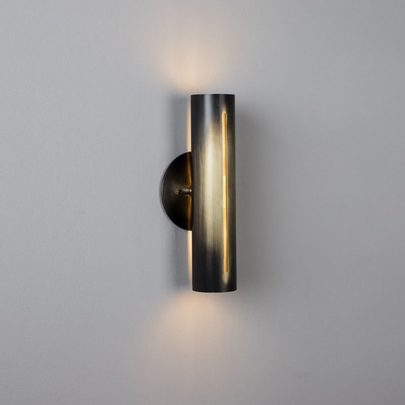Modern Minimalist Cylinder Iron LED Wall Sconce Lamp For Living Room
