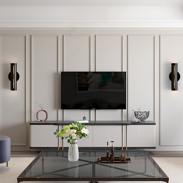 Modern Minimalist Cylinder Iron LED Wall Sconce Lamp For Living Room