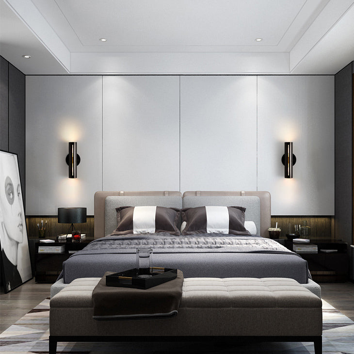 Modern Minimalist Cylinder Iron LED Wall Sconce Lamp For Living Room