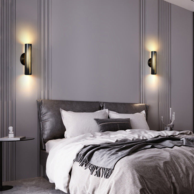 Modern Minimalist Cylinder Iron LED Wall Sconce Lamp For Living Room