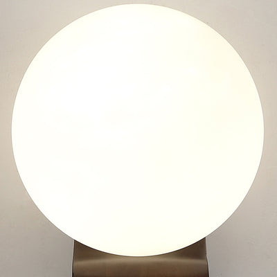 Modern Minimalist Globe Rubberwood Glass 1-Light Wall Sconce Lamp For Living Room
