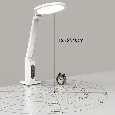 Modern Minimalist Foldable Round Rectangle ABS LED Table Lamp For Bedroom