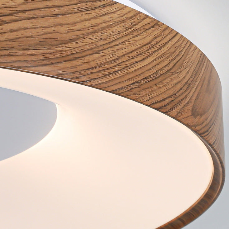 Modern Minimalist Round Concave Iron Acrylic Shade LED Flush Mount Ceiling Light For Bedroom