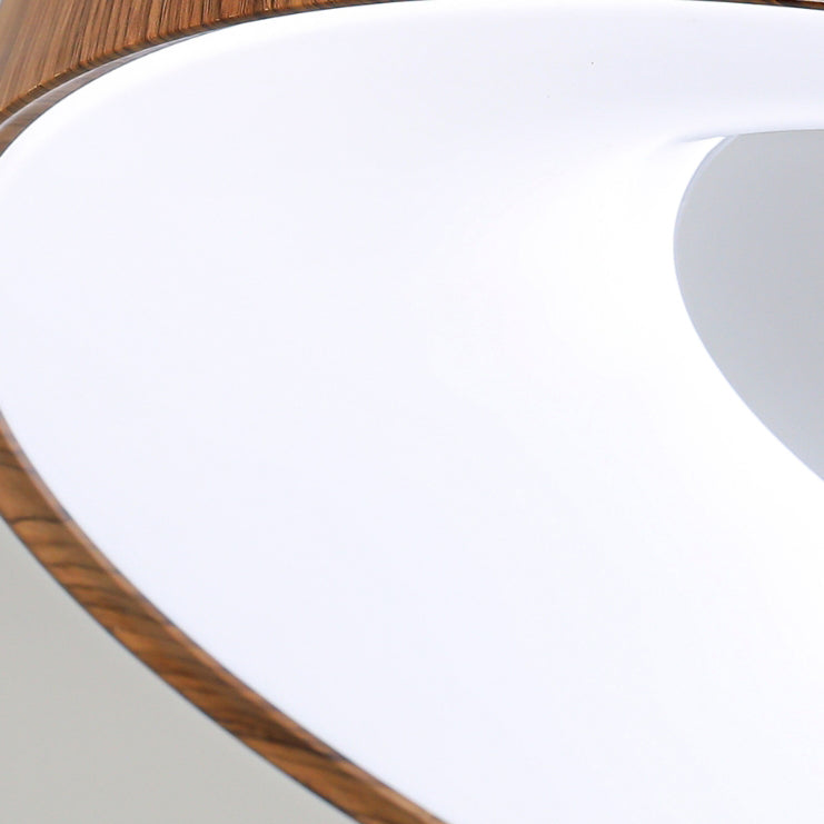 Modern Minimalist Round Concave Iron Acrylic Shade LED Flush Mount Ceiling Light For Bedroom